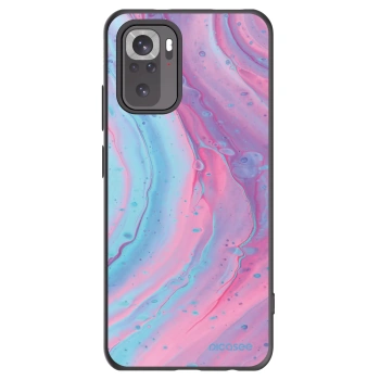 Picasee silikonový černý obal pro Xiaomi Redmi Note 10S - Pink liquid