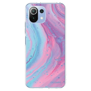Picasee silikonový průhledný obal pro Xiaomi Mi 11 Lite - Pink liquid