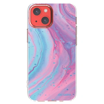 Picasee silikonový průhledný obal pro Apple iPhone 13 mini - Pink liquid