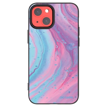 Picasee silikonový černý obal pro Apple iPhone 13 mini - Pink liquid