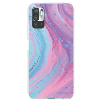 Picasee silikonový průhledný obal pro Xiaomi Redmi Note 10 5G - Pink liquid
