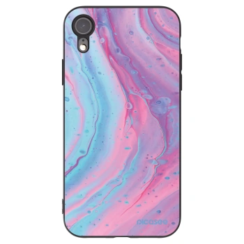 Picasee silikonový černý obal pro Apple iPhone XR - Pink liquid