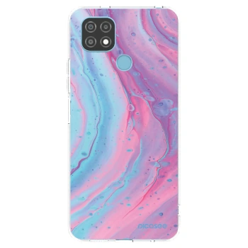 Picasee silikonový průhledný obal pro Realme C21 - Pink liquid