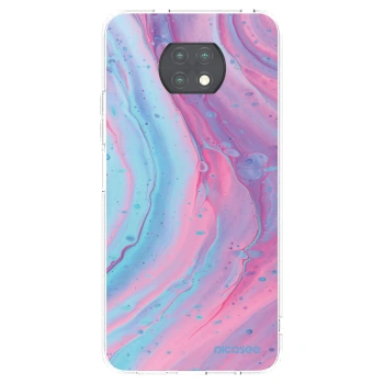 Picasee silikonový průhledný obal pro Xiaomi Redmi Note 9T - Pink liquid