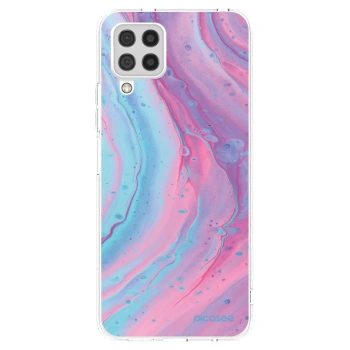 Picasee silikonový průhledný obal pro Samsung Galaxy A22 A225F 4G - Pink liquid