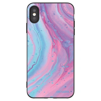 Picasee silikonový černý obal pro Apple iPhone XS Max - Pink liquid