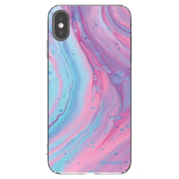 Picasee silikonový průhledný obal pro Apple iPhone XS Max - Pink liquid