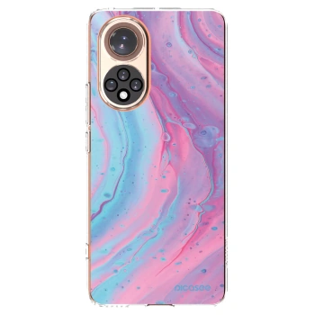Picasee silikonový průhledný obal pro Honor 50 5G - Pink liquid