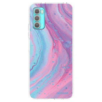 Picasee silikonový průhledný obal pro Motorola Moto G60 - Pink liquid