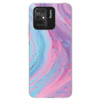 Picasee silikonový průhledný obal pro Xiaomi Redmi 10C - Pink liquid