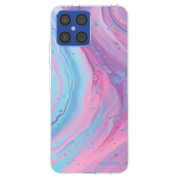 Picasee silikonový průhledný obal pro Honor X8 4G - Pink liquid