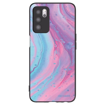 Picasee silikonový černý obal pro OPPO A16s - Pink liquid