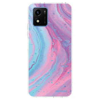 Picasee silikonový průhledný obal pro Vivo Y01 - Pink liquid