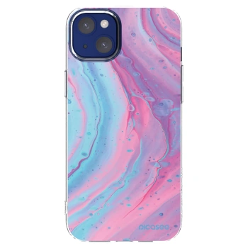 Picasee silikonový průhledný obal pro Apple iPhone 14 Plus - Pink liquid