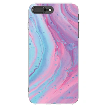 Picasee silikonový průhledný obal pro Apple iPhone 8 Plus - Pink liquid