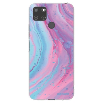 Picasee silikonový průhledný obal pro Realme C21Y - Pink liquid