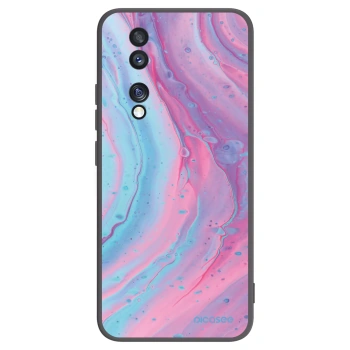Picasee silikonový černý obal pro Honor 70 - Pink liquid