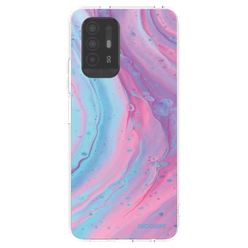 Picasee silikonový průhledný obal pro OPPO A94 5G - Pink liquid