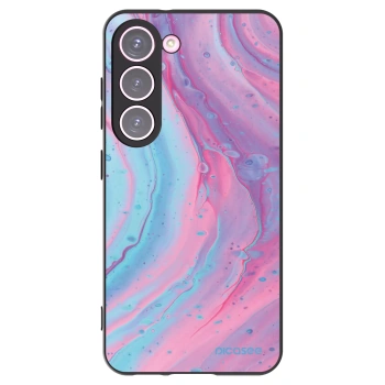 Picasee silikonový černý obal pro Samsung Galaxy S23 5G - Pink liquid