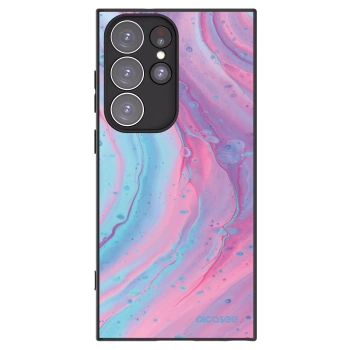 Picasee silikonový černý obal pro Samsung Galaxy S23 Ultra 5G - Pink liquid