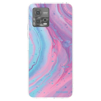 Picasee silikonový průhledný obal pro Motorola Moto G72 - Pink liquid