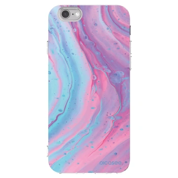 Picasee silikonový průhledný obal pro Apple iPhone 6/6S - Pink liquid