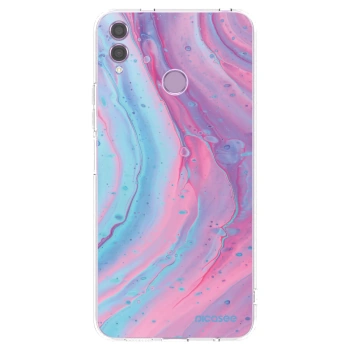 Picasee silikonový průhledný obal pro Honor 8X - Pink liquid