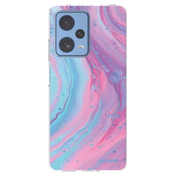 Picasee silikonový průhledný obal pro Xiaomi Redmi Note 12 Pro 5G - Pink liquid
