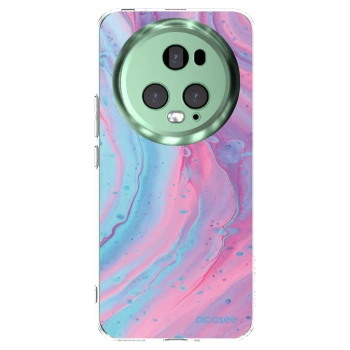 Picasee silikonový průhledný obal pro Honor Magic5 Pro - Pink liquid