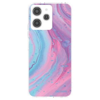 Picasee silikonový průhledný obal pro Xiaomi Redmi 12 4G - Pink liquid