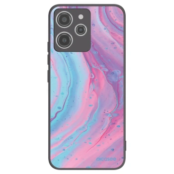 Picasee silikonový černý obal pro Xiaomi Redmi 12 4G - Pink liquid