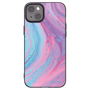 Picasee silikonový černý obal pro Apple iPhone 15 Plus - Pink liquid