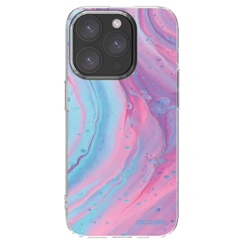 Picasee silikonový průhledný obal pro Apple iPhone 15 Pro - Pink liquid