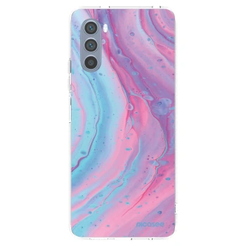 Picasee silikonový průhledný obal pro Motorola Moto G62 - Pink liquid