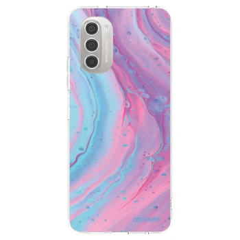Picasee silikonový průhledný obal pro Motorola Moto G51 - Pink liquid