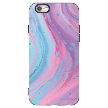 Picasee silikonový černý obal pro Apple iPhone 6/6S - Pink liquid