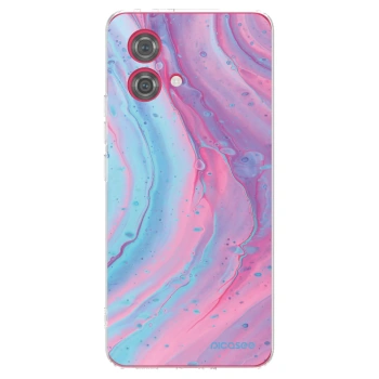 Picasee silikonový průhledný obal pro Motorola Moto G84 5G - Pink liquid