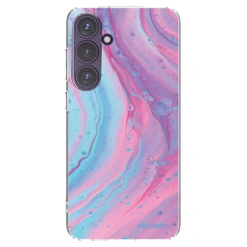 Picasee silikonový průhledný obal pro Samsung Galaxy S24+ S926B 5G - Pink liquid