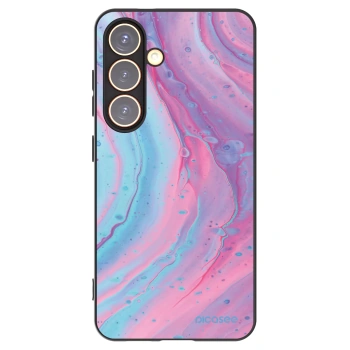 Picasee silikonový černý obal pro Samsung Galaxy S24 S921B 5G - Pink liquid