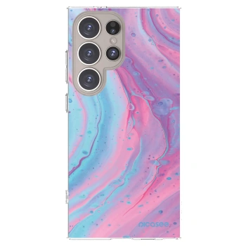 Picasee silikonový průhledný obal pro Samsung Galaxy S24 Ultra S928B 5G - Pink liquid