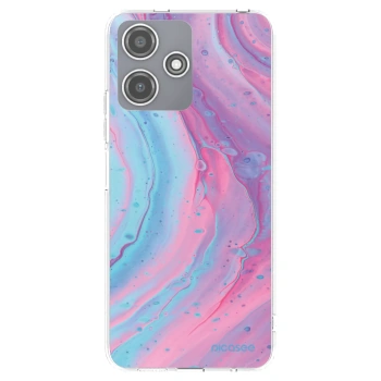 Picasee silikonový průhledný obal pro Xiaomi Redmi 12 5G - Pink liquid