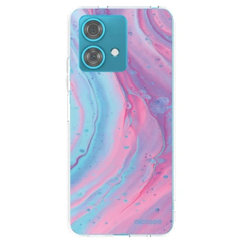 Picasee silikonový průhledný obal pro Motorola Edge 40 Neo - Pink liquid