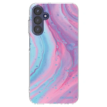 Picasee silikonový průhledný obal pro Samsung Galaxy A15 A155F 4G - Pink liquid