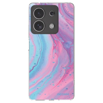 Picasee silikonový průhledný obal pro Xiaomi Redmi Note 13 4G - Pink liquid