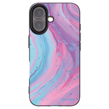 Picasee silikonový černý obal pro Apple iPhone 16 - Pink liquid