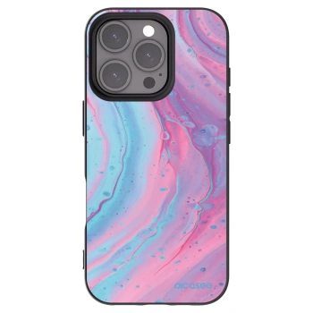 Picasee silikonový černý obal pro Apple iPhone 16 Pro - Pink liquid