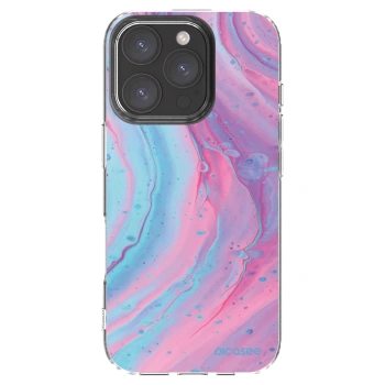 Picasee silikonový průhledný obal pro Apple iPhone 16 Pro - Pink liquid