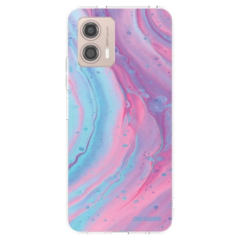 Picasee silikonový průhledný obal pro Motorola Moto G53 5G - Pink liquid