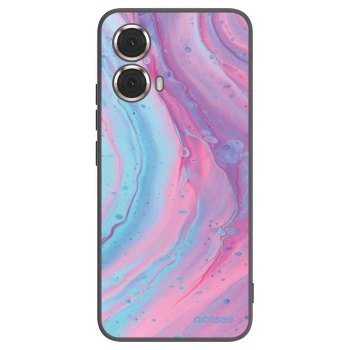 Picasee silikonový černý obal pro Motorola Moto G85 - Pink liquid