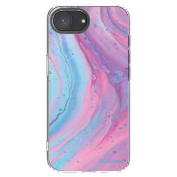 Picasee silikonový průhledný obal pro Apple iPhone 16e - Pink liquid
